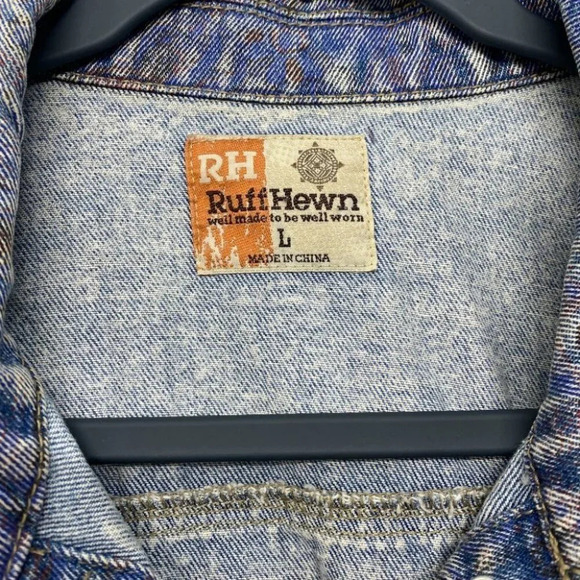 Ruff Hewn Paisley Blue Jean Jacket Womens Large - Picture 2 of 7